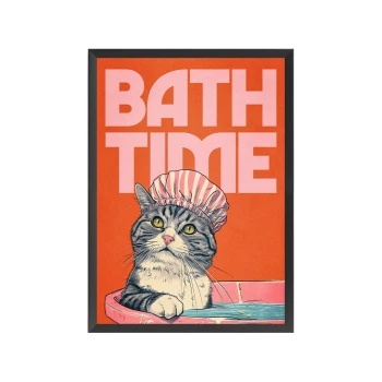 تابلو گربه به وقت حمام Bath Time تابلو گربه به وقت حمام Bath Time